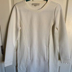 Loft White Knee Length Sweater Dress - New with Tags